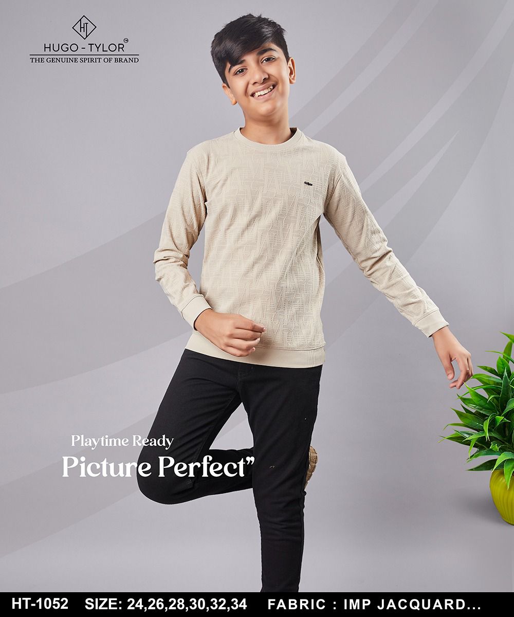 Full Sleeves Ht 1052 Hugo Tylor Imported Boys Tshirt Manufacturer Gujarat
