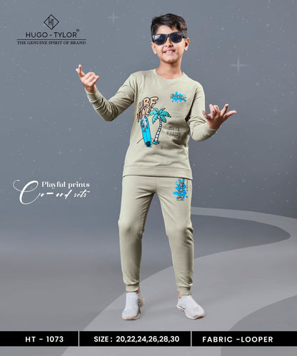 Full Sleeves Ht 1073 Hugo Tylor Cotton Looper Boys Co Ord Set Manufacturer