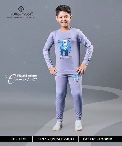 Full Sleeves Ht 1073 Hugo Tylor Cotton Looper Boys Co Ord Set Manufacturer