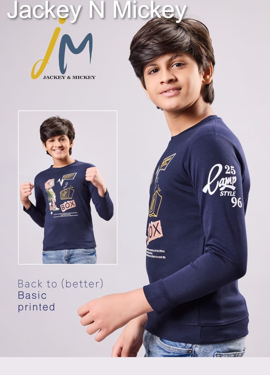 Full Sleeves Jm 121 Jackey N Mickey Imported Boys Tshirt Exporter Ahmedabad