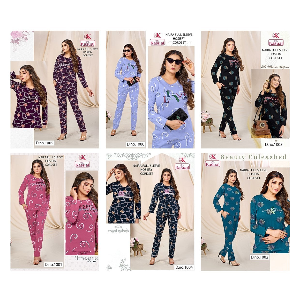 Full Sleeves Naira Kasual Hosiery Co Ord Set Exporter Gujarat