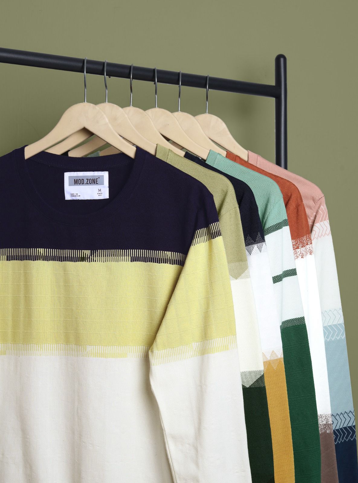Full Sleeves Order No A 152 Mod Zone Stripes Mens Tshirts Exporter India