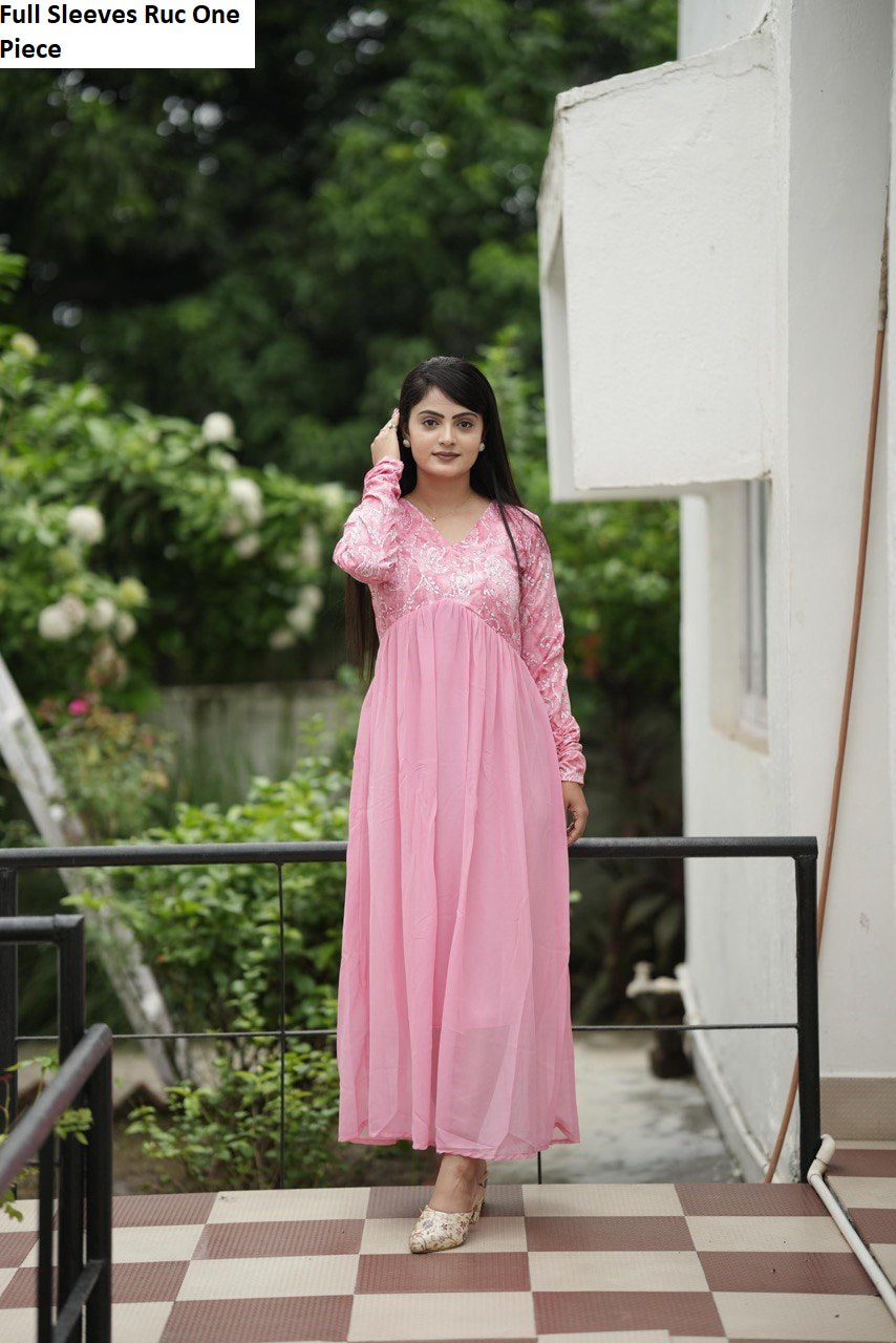 Full Sleeves Ruc Georgette One Piece Wholesale