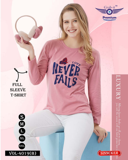 Full Sleeves Vol 4019 B Grab It Sinker Women Tshirt Exporter Gujarat