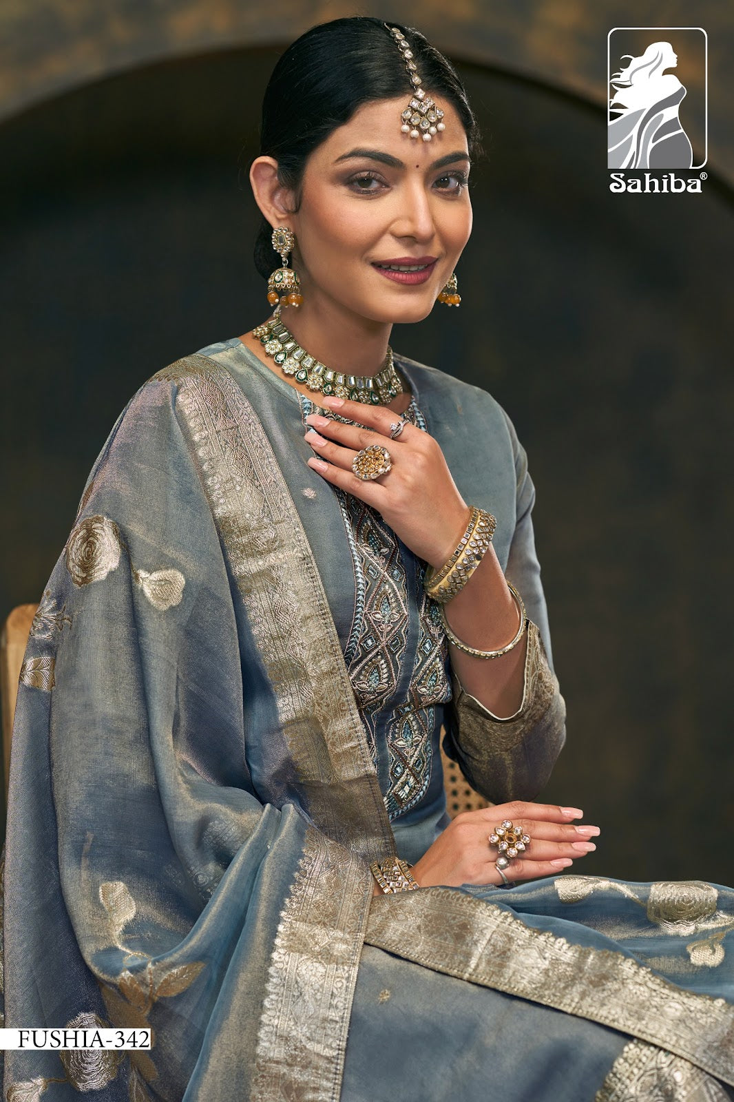 Fushia Sahiba Simmer Pant Style Suits Exporter India