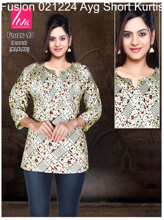 Fusion 021224 Ayg Liva Short Kurtis Wholesaler Ahmedabad