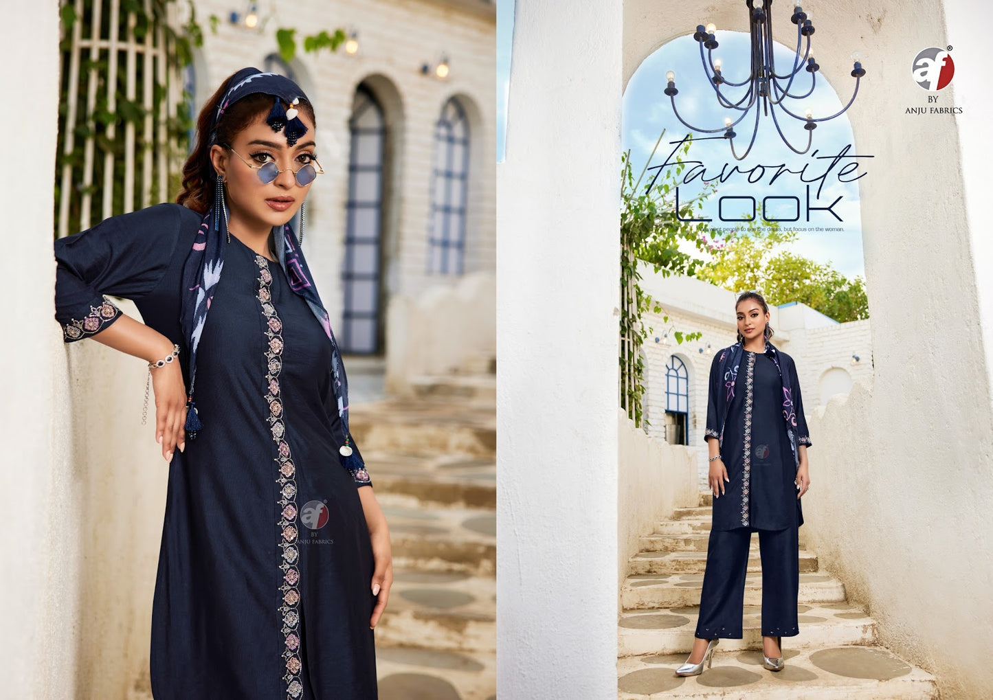 Fusion Vol 5 With Scarf Af Viscose Nylon Co Ord Set Supplier Gujarat