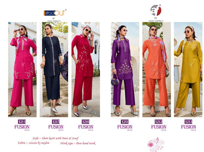 Fusion Vol 5 With Scarf Af Viscose Nylon Co Ord Set Supplier Gujarat