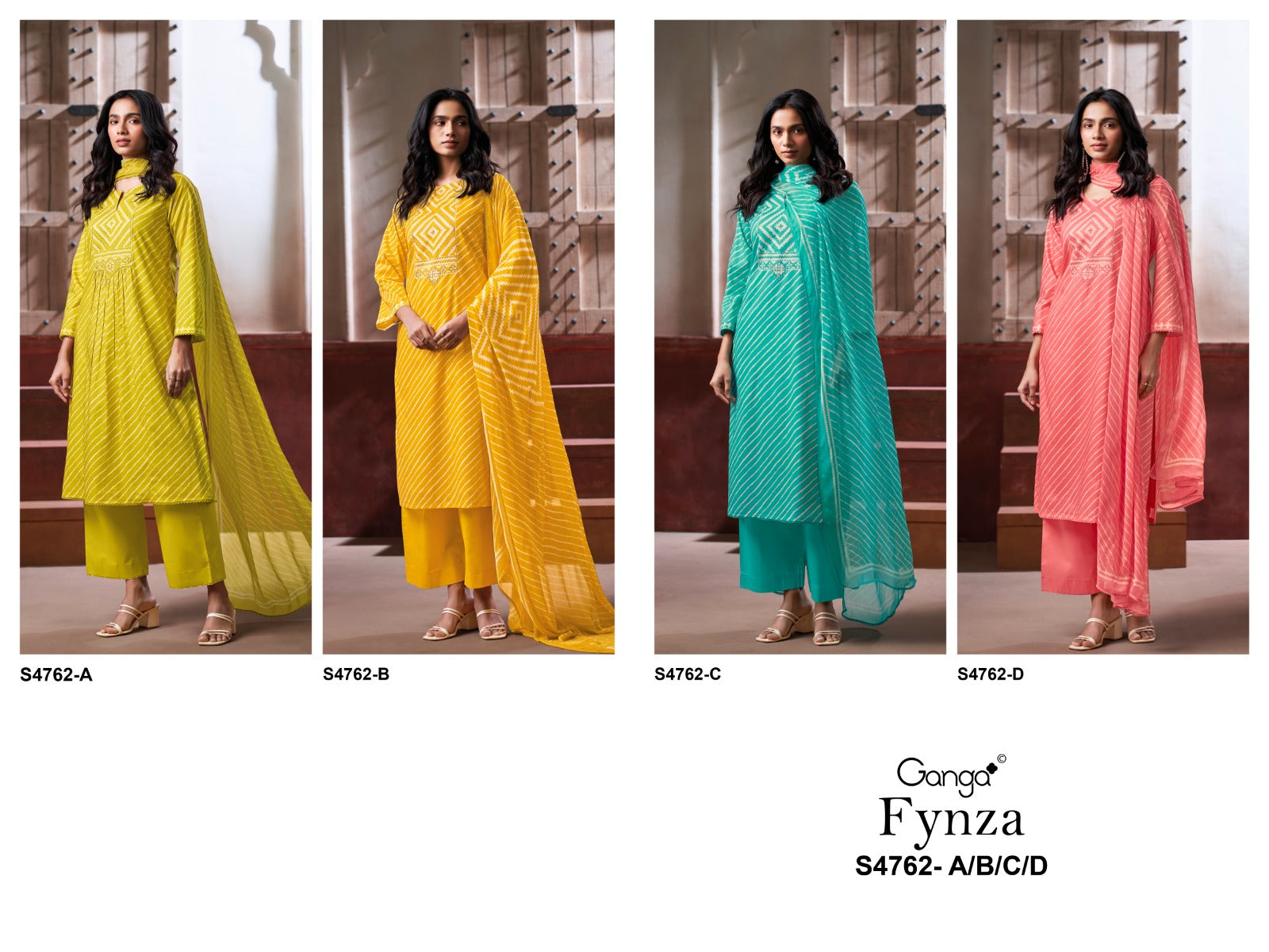 Fynza S4762 Ganga Cotton Pant Style Suits Wholesaler Gujarat