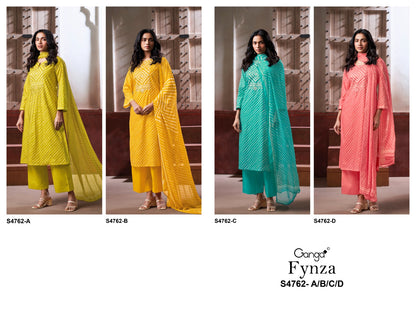 Fynza S4762 Ganga Cotton Pant Style Suits Wholesaler Gujarat