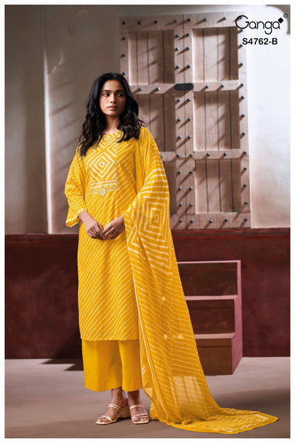 Fynza S4762 Ganga Cotton Pant Style Suits Wholesaler Gujarat