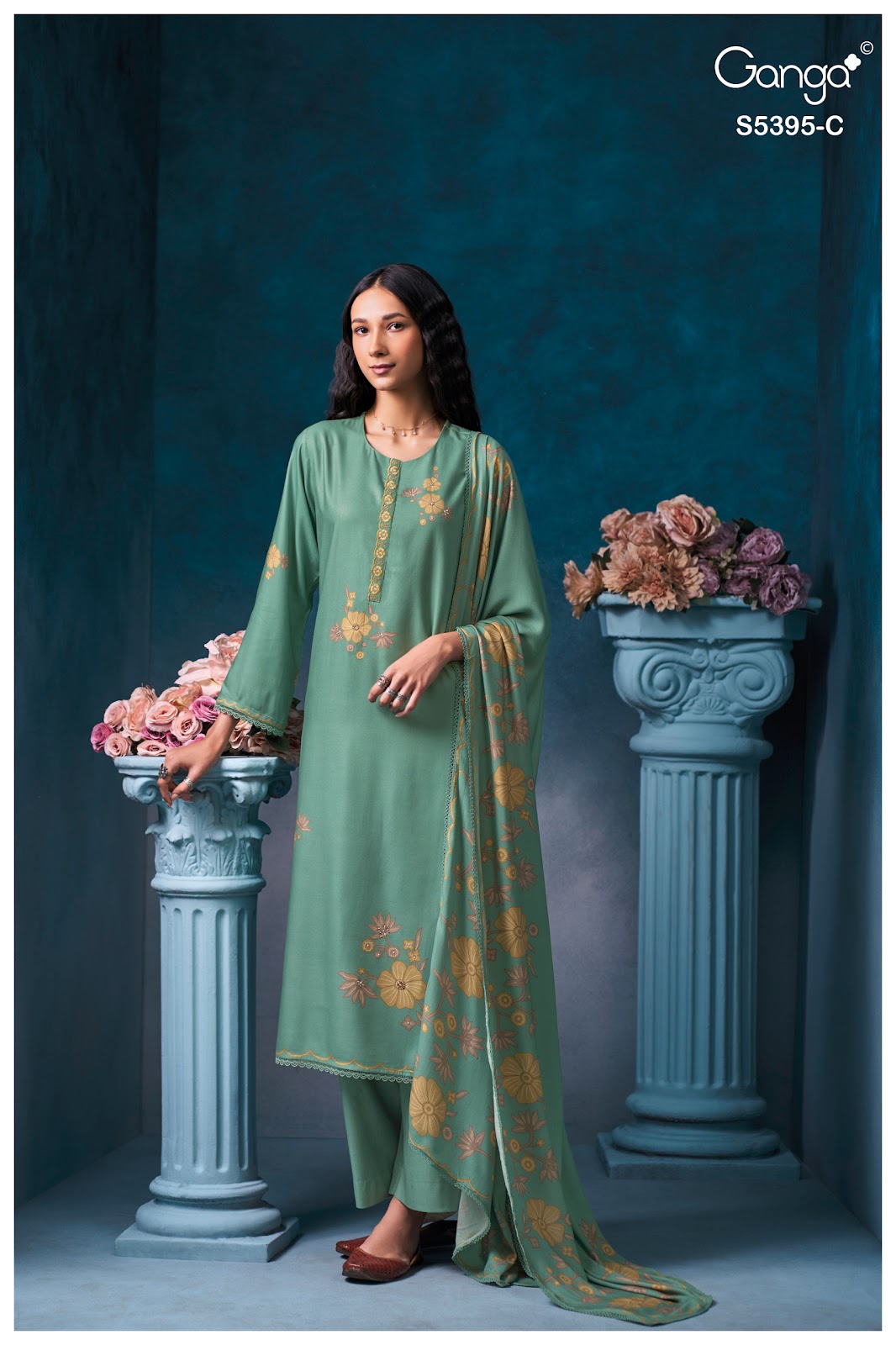 Fyrevia S5395 Ganga Wool Pashmina Suits Wholesaler India