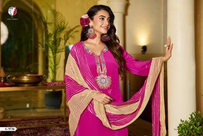 G 9735-37 Af Crepe Readymade Pant Style Suits Manufacturer India