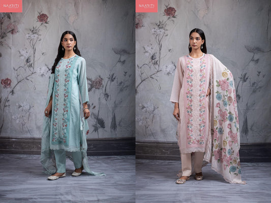 Gaabi Naariti Mul Chanderi Pant Style Suits Wholesale Price