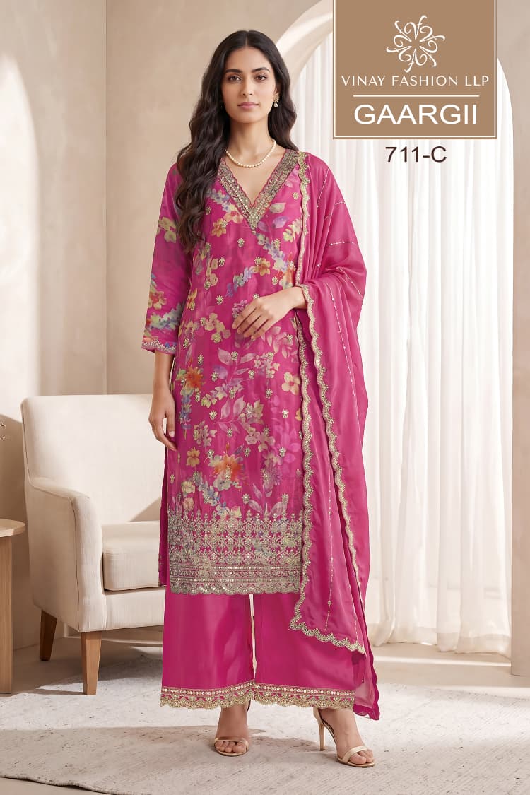 Gaargii Kuleesh Vinay Fashion Llp Chinnon Pant Style Suits Supplier
