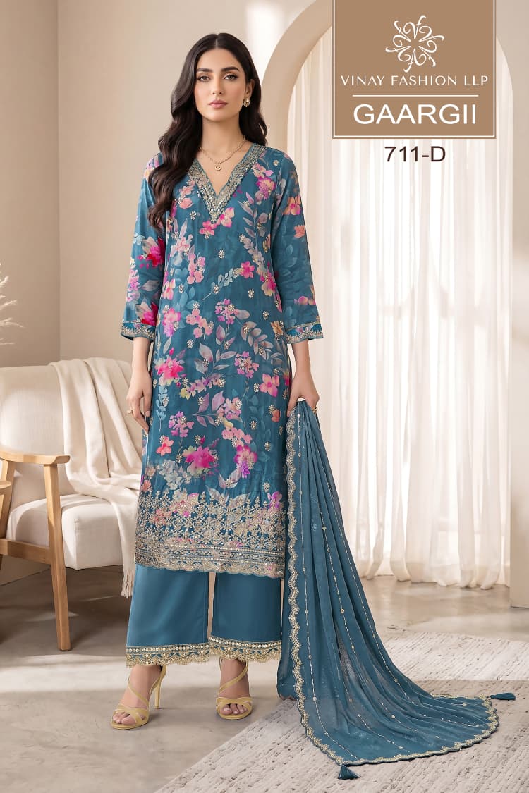 Gaargii Kuleesh Vinay Fashion Llp Chinnon Pant Style Suits Supplier