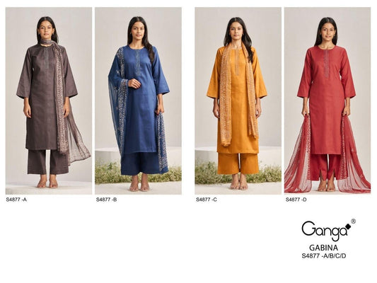 Gabina S4877 Ganga Cotton Satin Pant Style Suits Manufacturer