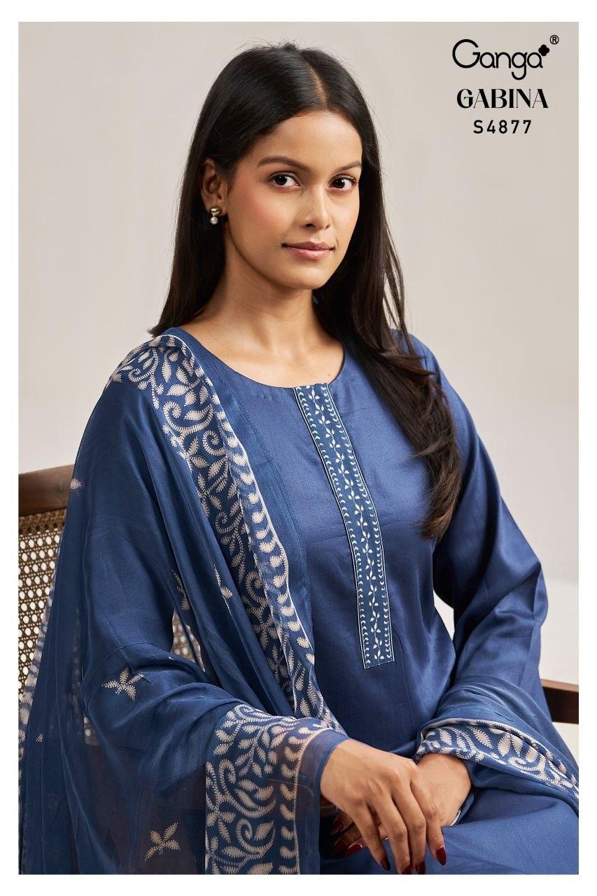 Gabina S4877 Ganga Cotton Satin Pant Style Suits Manufacturer