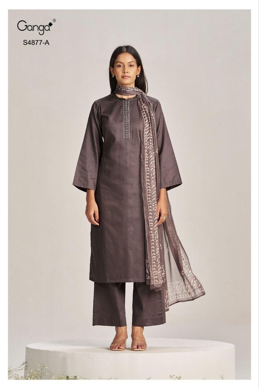 Gabina S4877 Ganga Cotton Satin Pant Style Suits Manufacturer