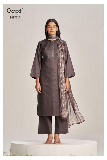 Gabina S4877 Ganga Cotton Satin Pant Style Suits Manufacturer
