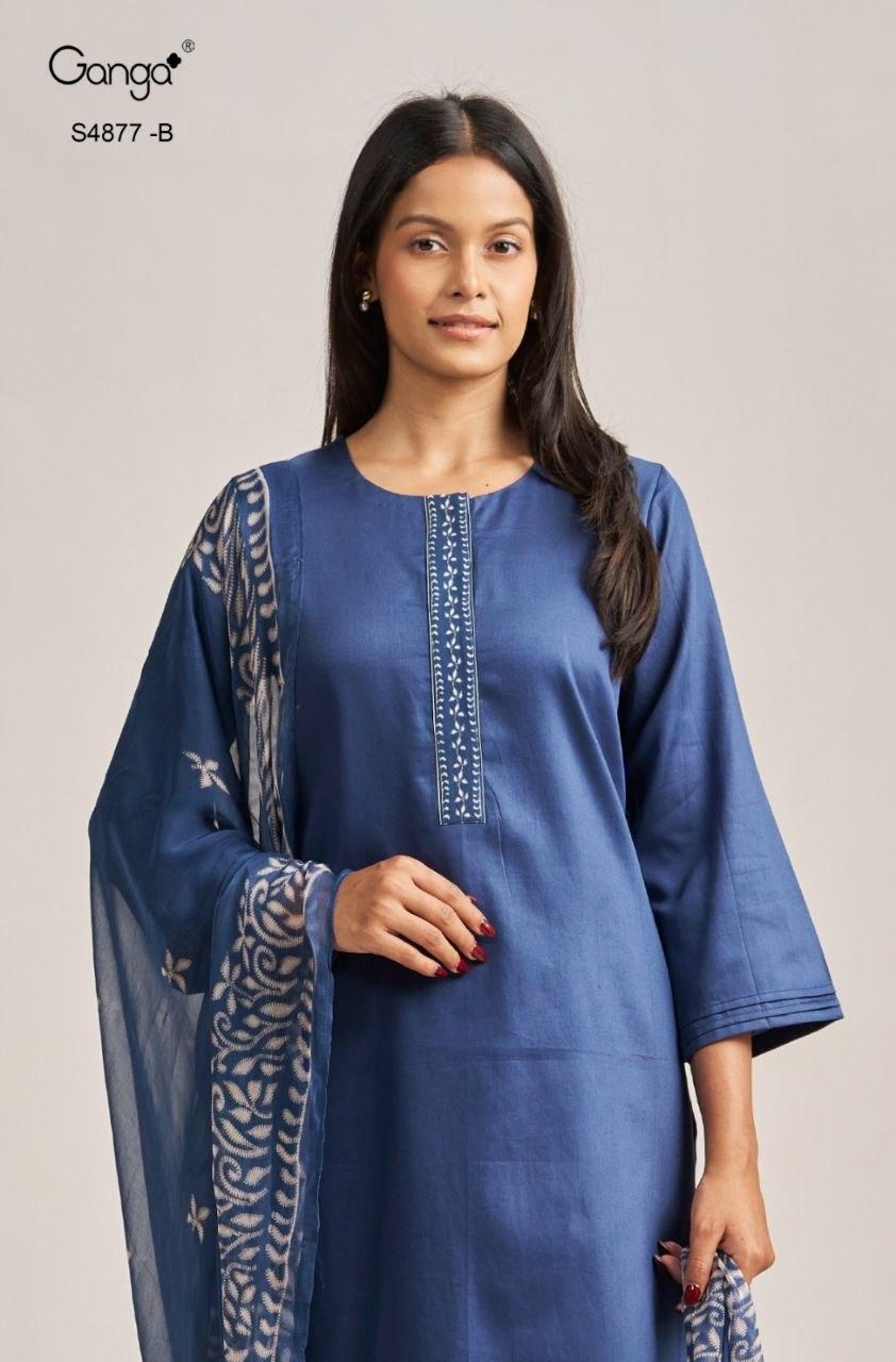 Gabina S4877 Ganga Cotton Satin Pant Style Suits Manufacturer