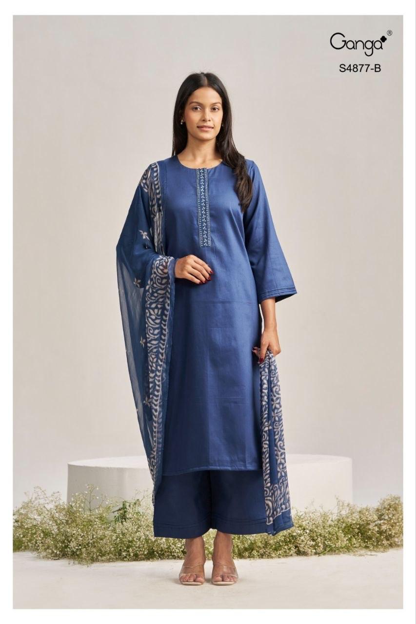 Gabina S4877 Ganga Cotton Satin Pant Style Suits Manufacturer