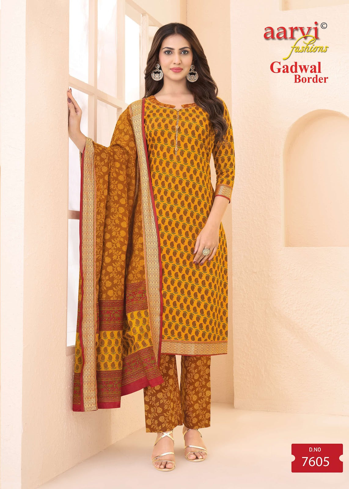 gadwal cotton dress materials AARVI GADWAL BORDER VOL 8 CAMBRIC COTTON READYMADE DRESS MATERIAL