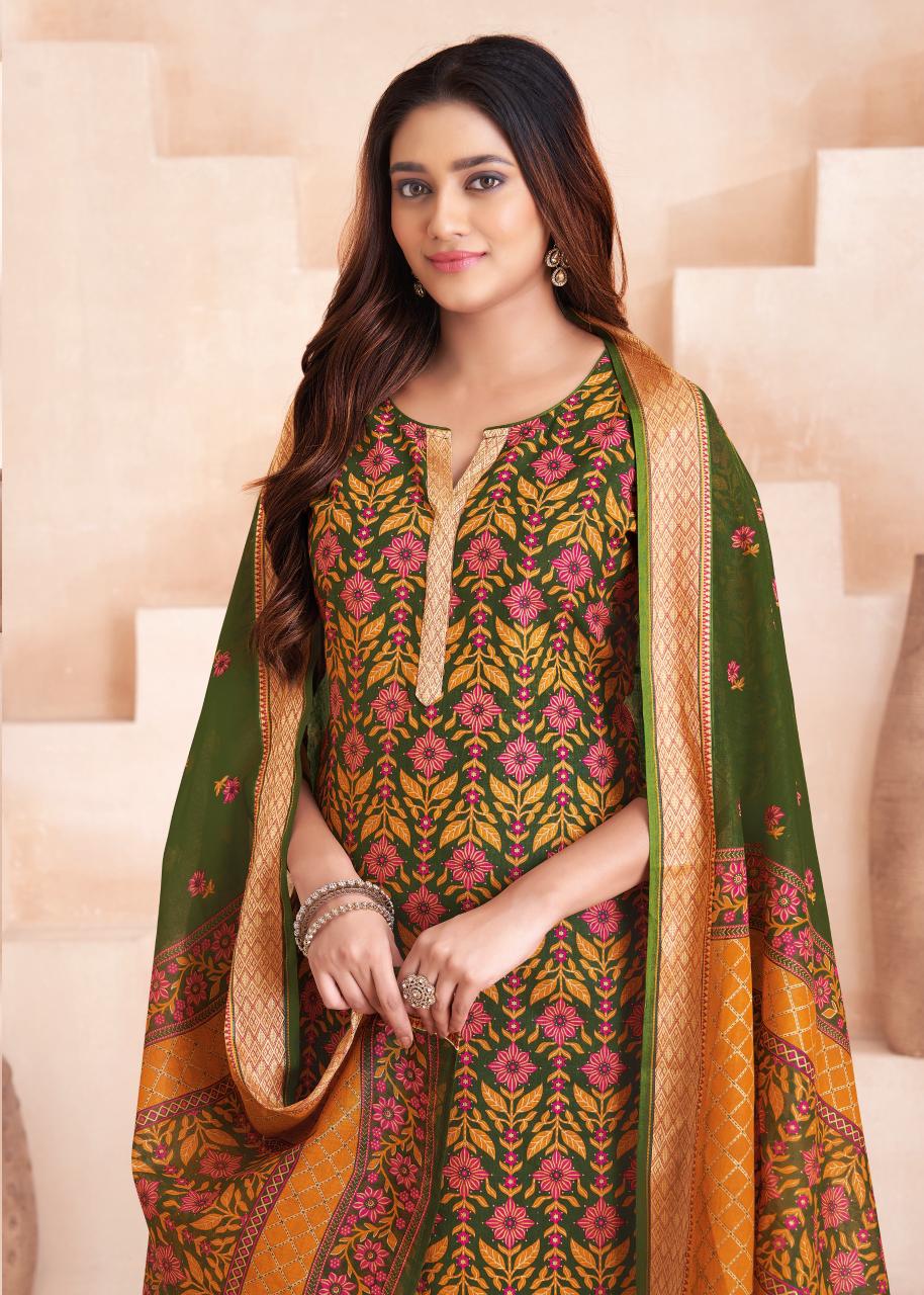 Gadwal Border Vol 11 Aarvi Fashions Readymade Cotton Pant Suits Exporter India