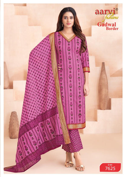 Gadwal Border Vol 11 Aarvi Fashions Readymade Cotton Pant Suits Exporter India