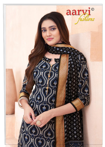 Gadwal Border Vol 11 Aarvi Fashions Readymade Cotton Pant Suits Exporter India