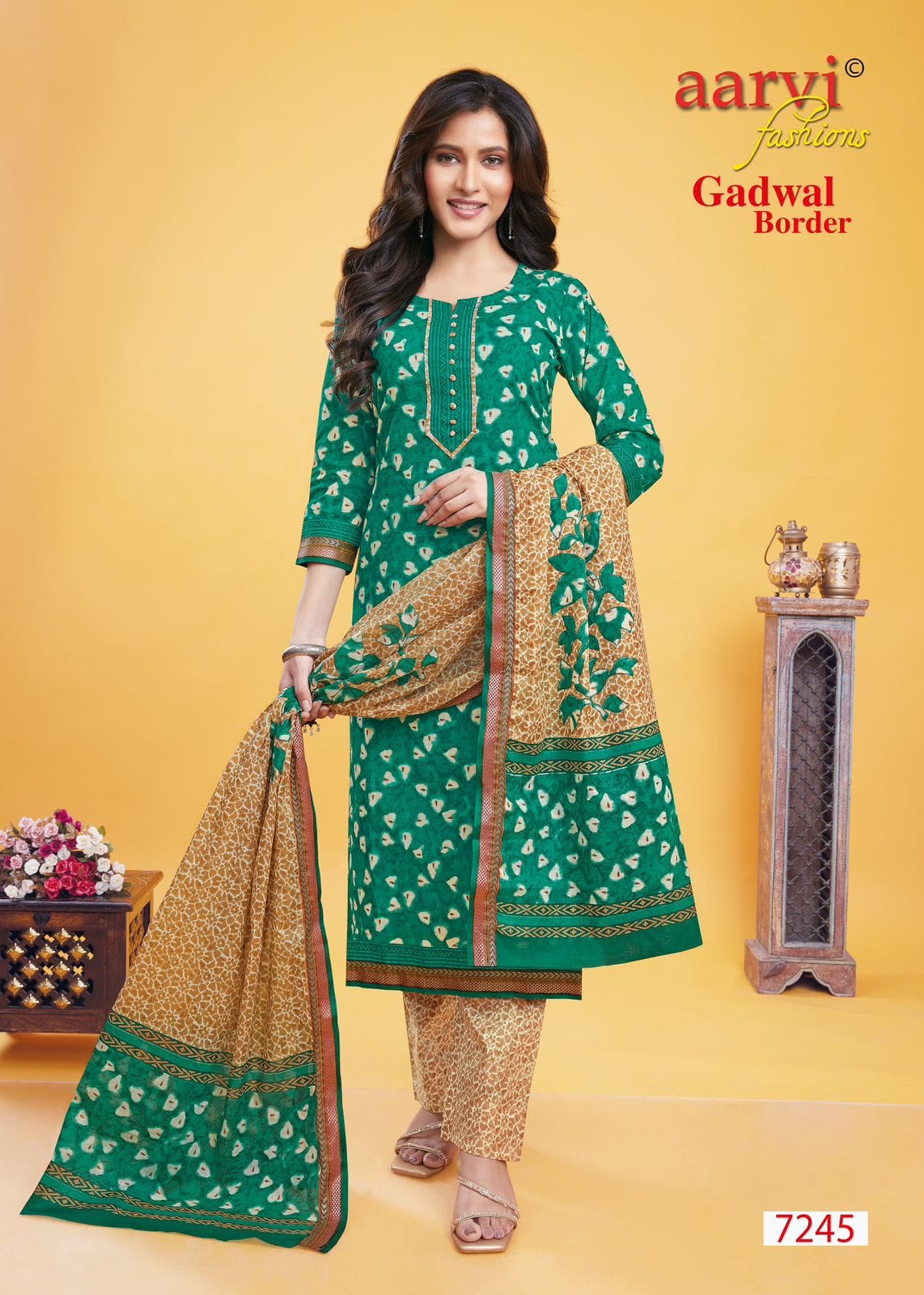 Gadwal Border Vol 9 Aarvi Fashions Cambric Cotton Dress Material Wholesale Rate