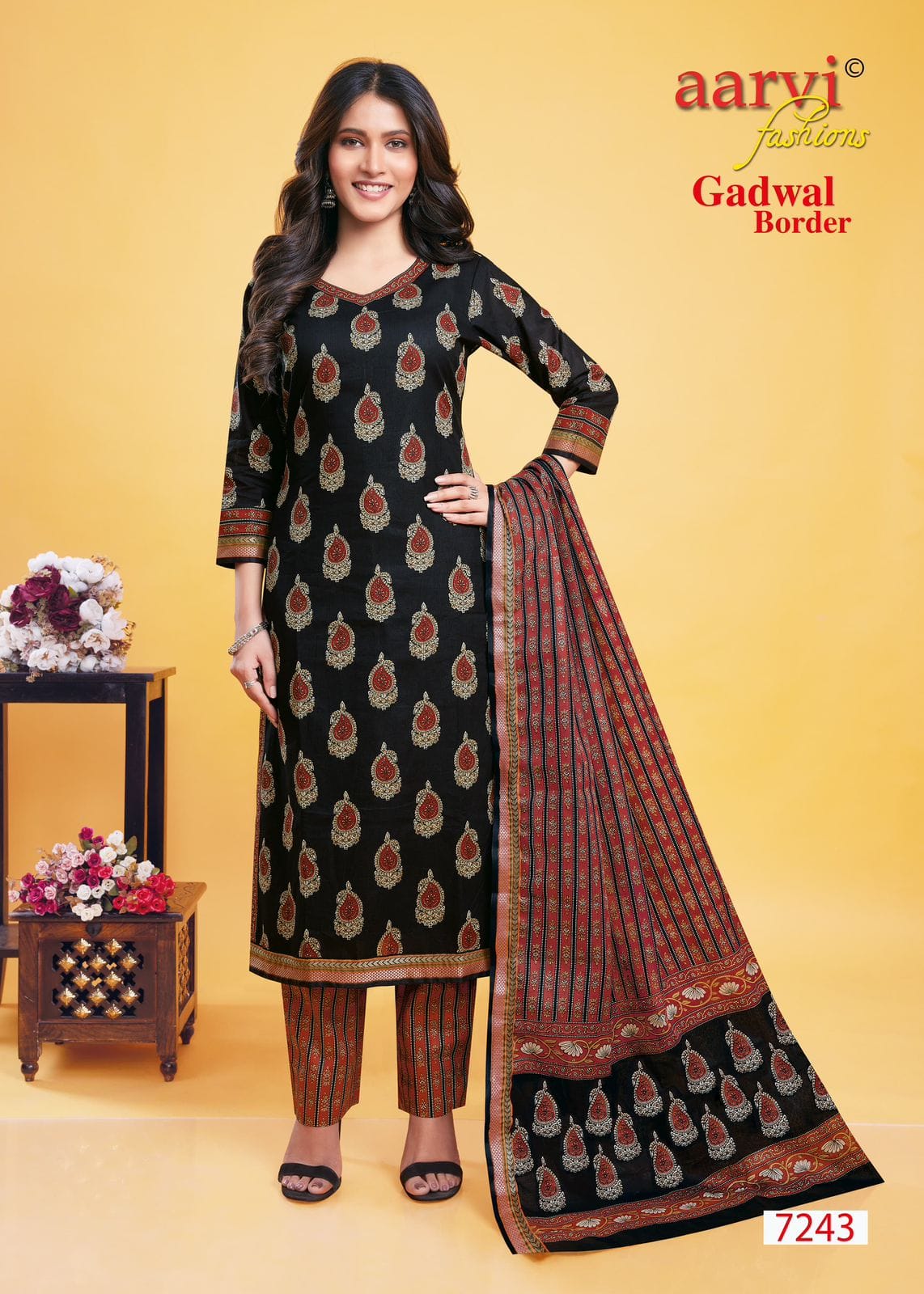 Gadwal Border Vol 9 Aarvi Fashions Cambric Cotton Dress Material Wholesale Rate
