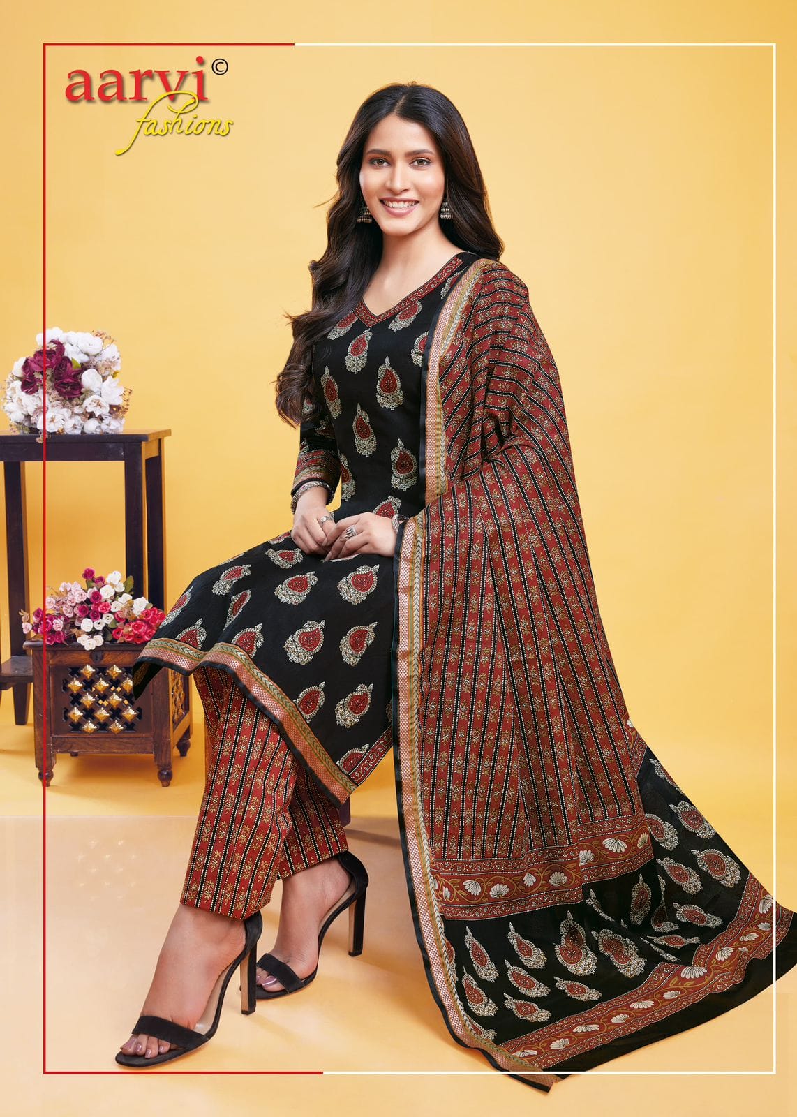 Gadwal Border Vol 9 Aarvi Fashions Cambric Cotton Dress Material Wholesale Rate