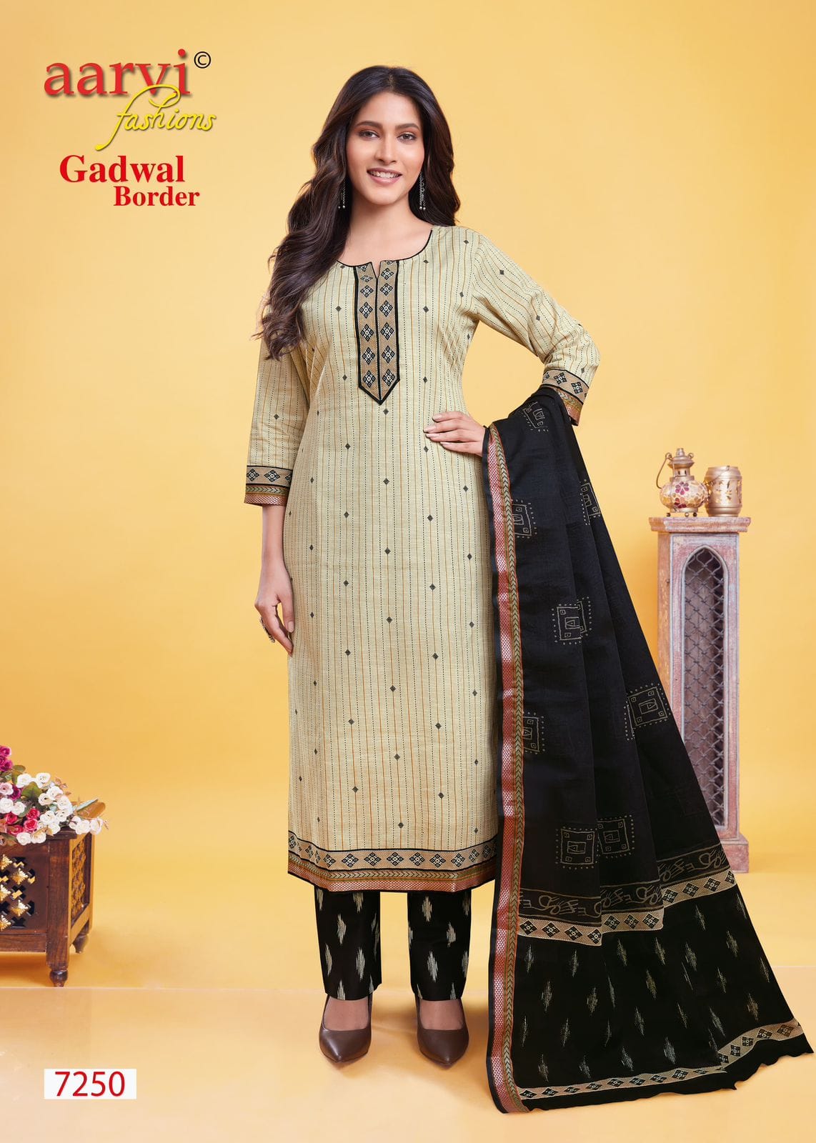 Gadwal Border Vol 9 Aarvi Fashions Cambric Cotton Dress Material Wholesale Rate