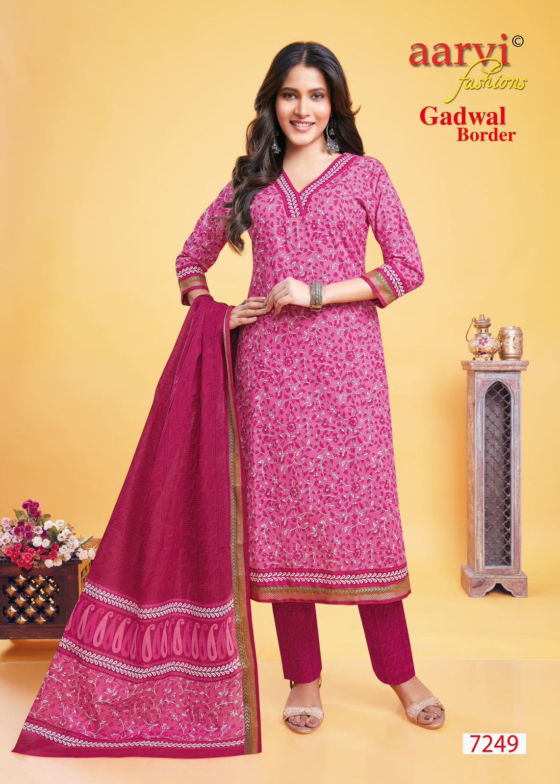 Gadwal Border Vol 9 Aarvi Fashions Cambric Cotton Dress Material Wholesale Rate