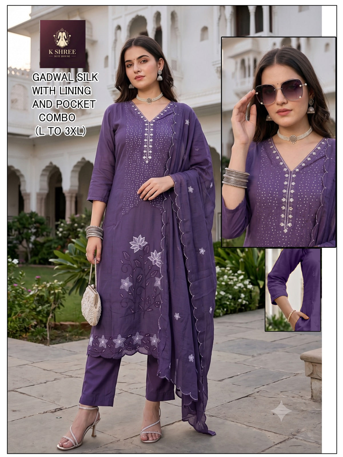 Gadwal Silk 0710 K Shree Readymade Pant Style Suits Exporter