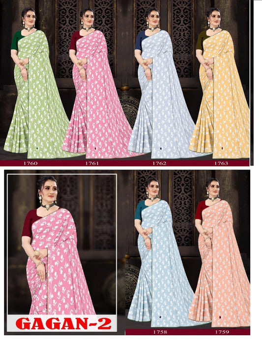 Gagan Vol 2 9 Starfashion Georgette Sarees Manufacturer Gujarat