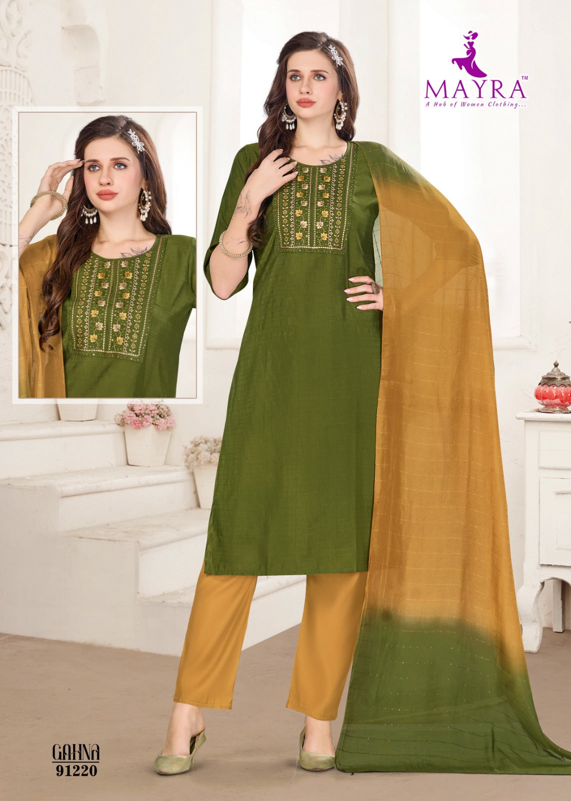 Gahna Mayra Vetican Readymade Pant Style Suits Supplier Gujarat
