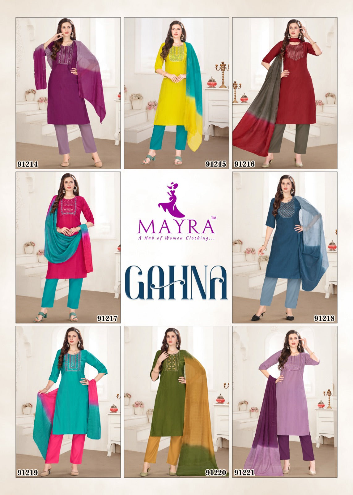 Gahna Mayra Vetican Readymade Pant Style Suits Supplier Gujarat