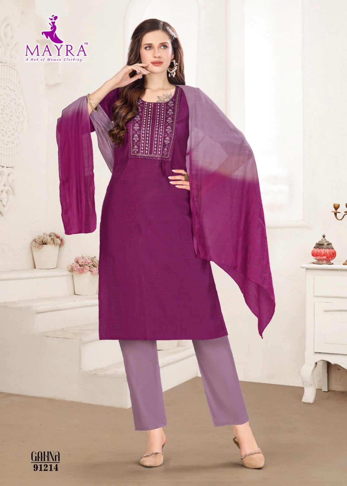 Gahna Mayra Vetican Readymade Pant Style Suits Supplier Gujarat
