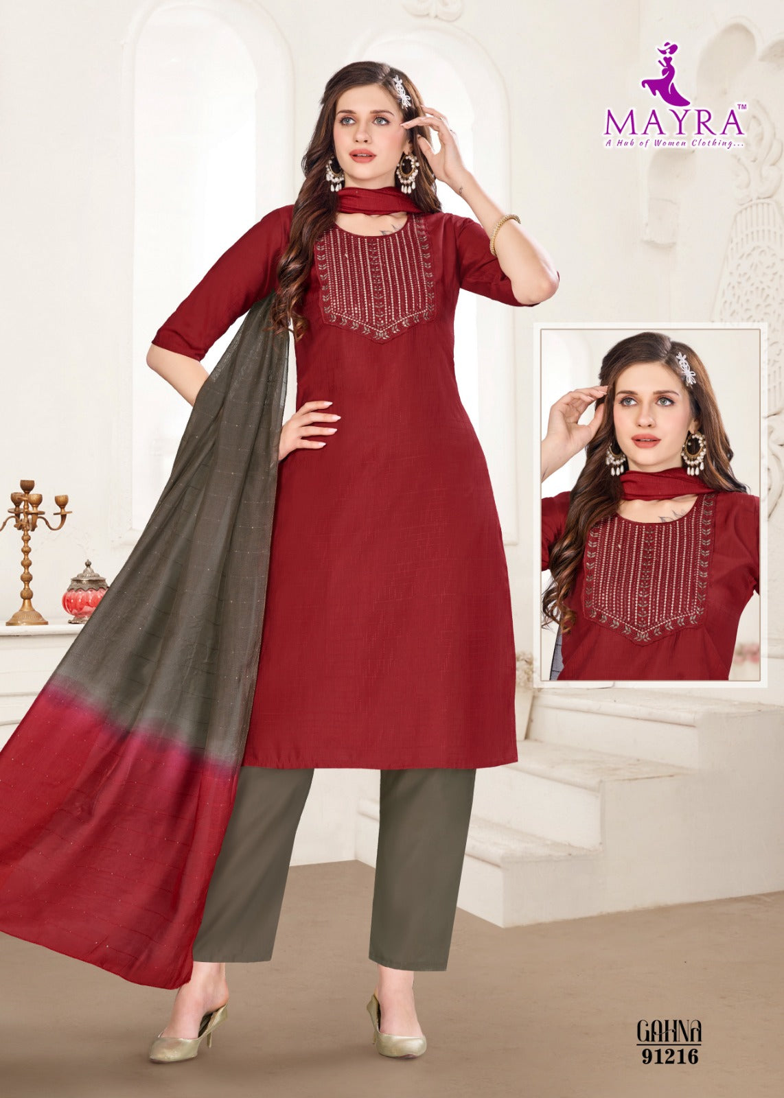 Gahna Mayra Vetican Readymade Pant Style Suits Supplier Gujarat