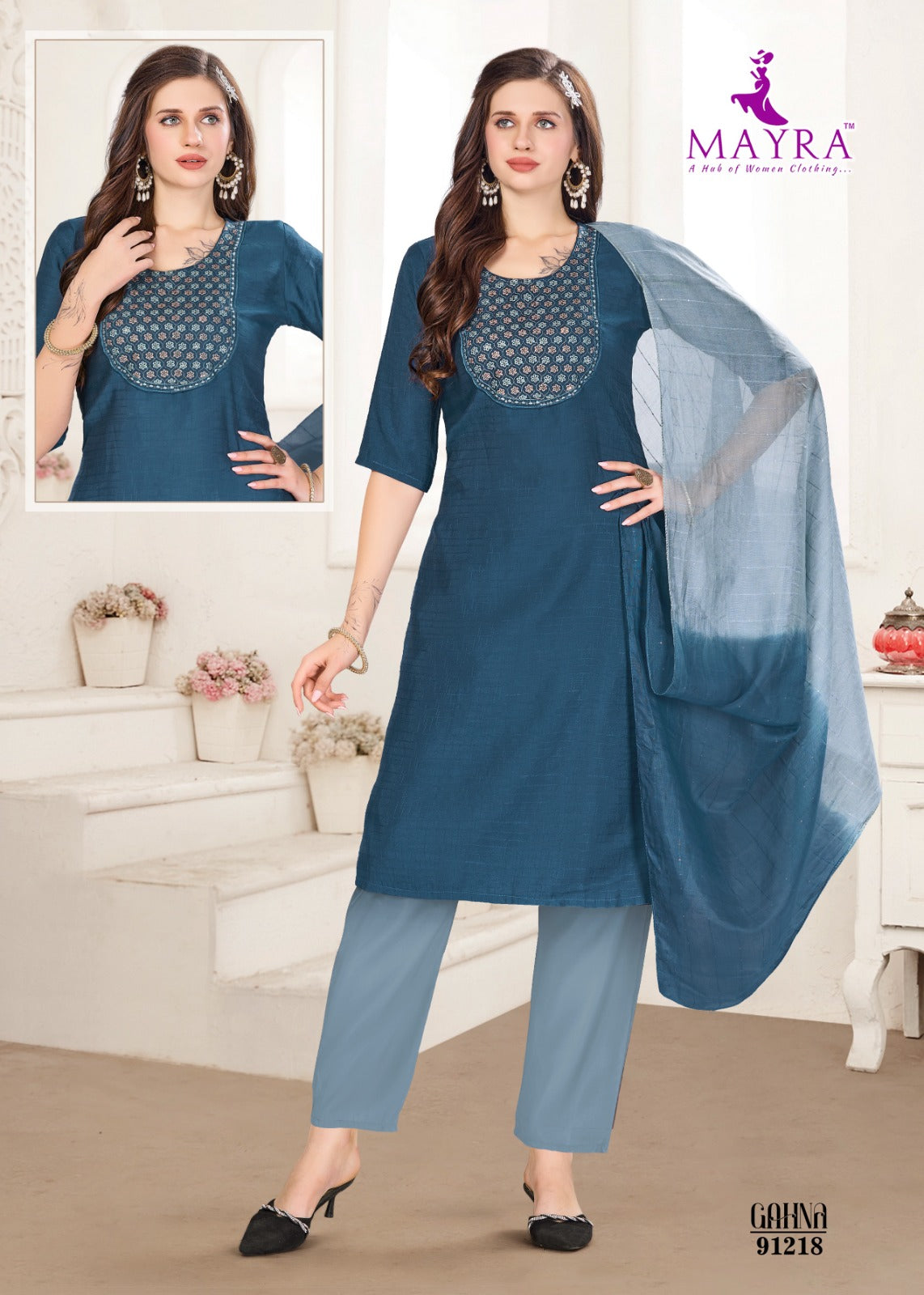 Gahna Mayra Vetican Readymade Pant Style Suits Supplier Gujarat