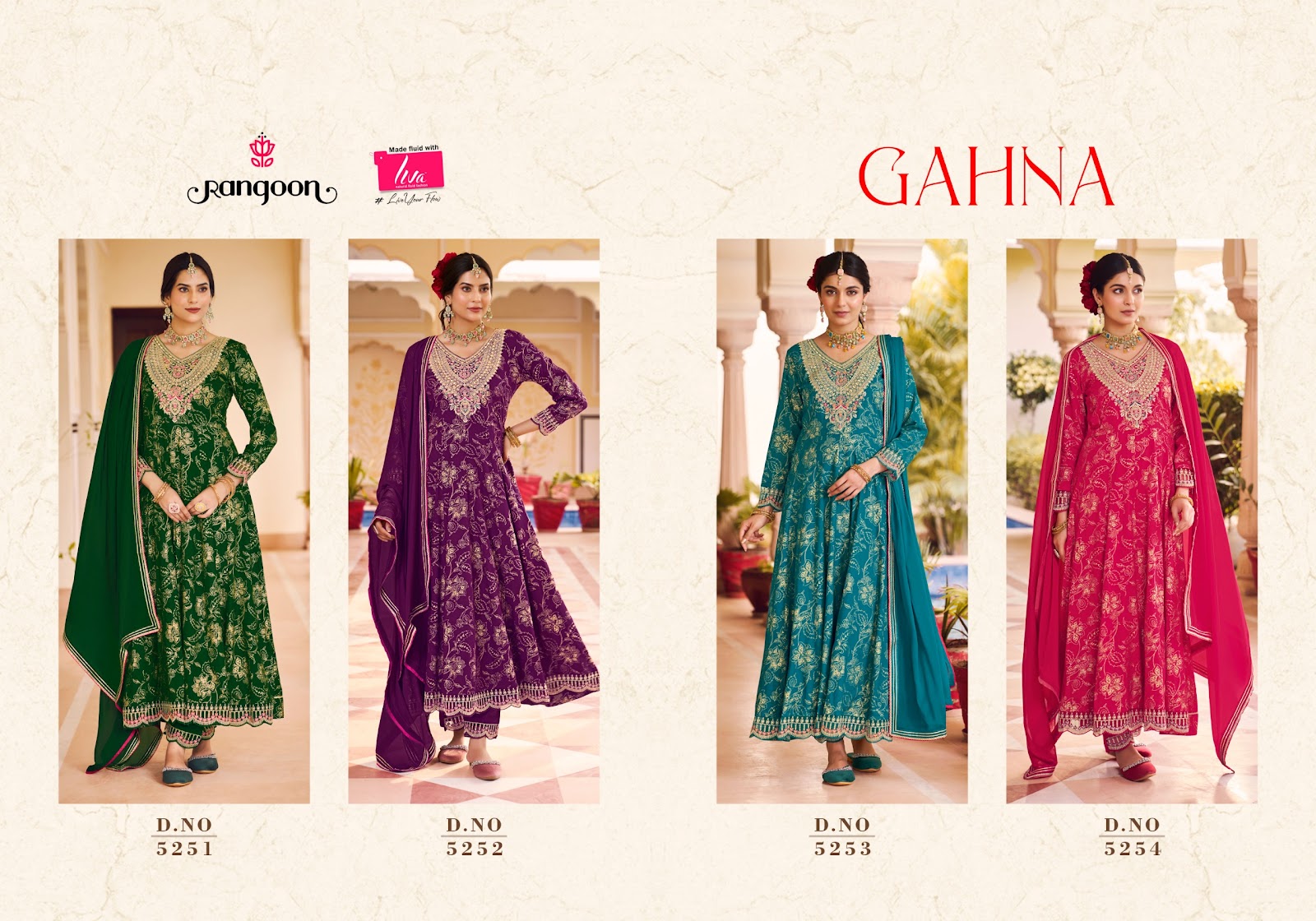 Gahna Rangoon Rayon Readymade Anarkali Suits Wholesale