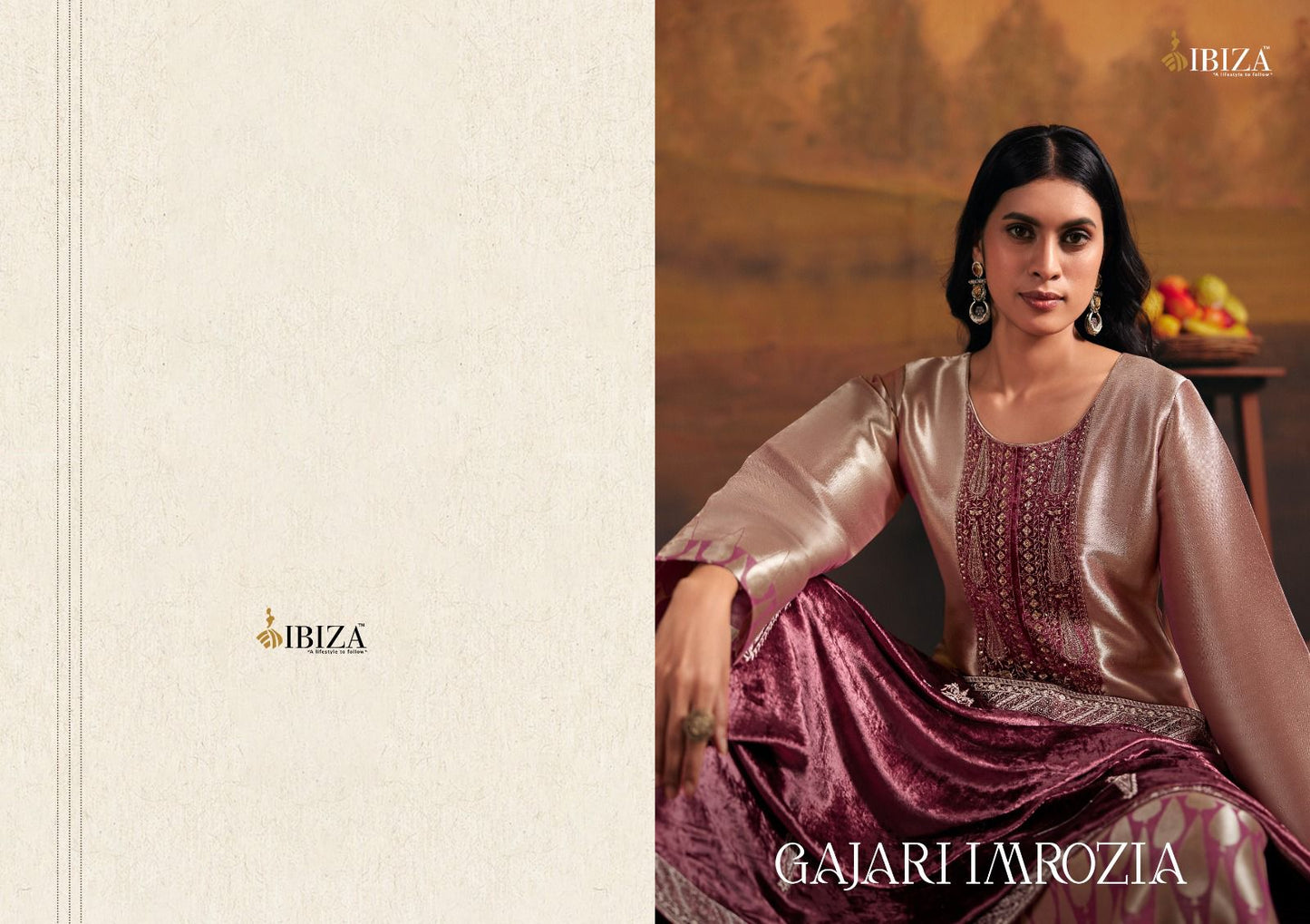 Gajari Imrozia Ibiza Pure Silk Velvet Suits Exporter Gujarat
