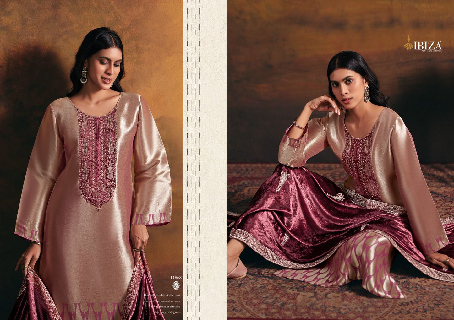 Gajari Imrozia Ibiza Pure Silk Velvet Suits Exporter Gujarat