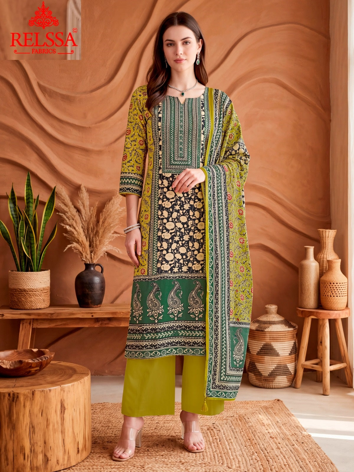 Gaji Satin 3 Relssa Fabrics Pant Style Suits Wholesale