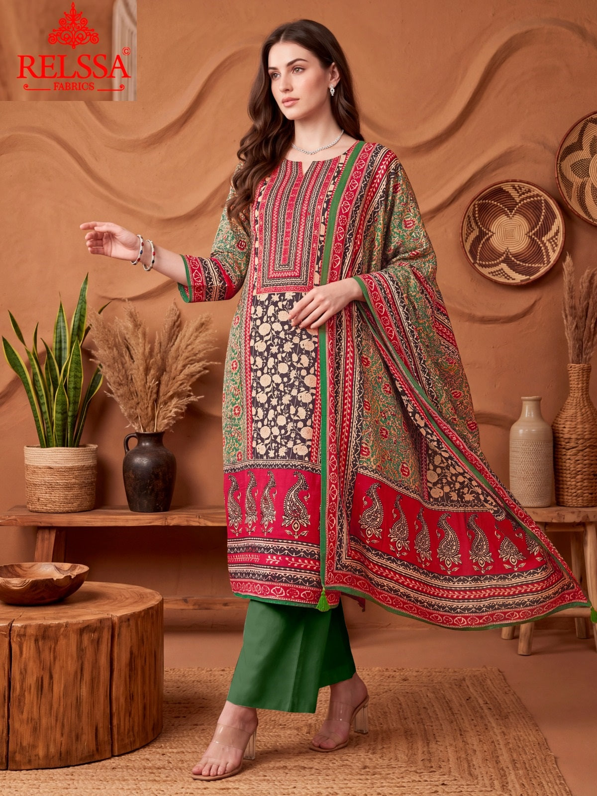 Gaji Satin 3 Relssa Fabrics Pant Style Suits Wholesale