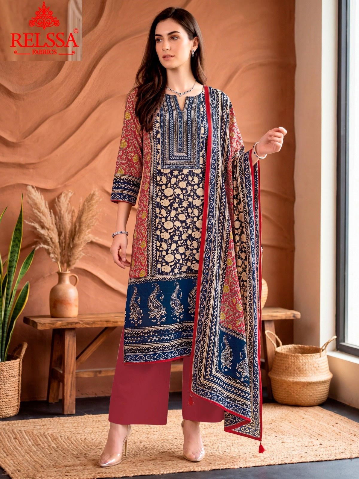Gaji Satin 3 Relssa Fabrics Pant Style Suits Wholesale