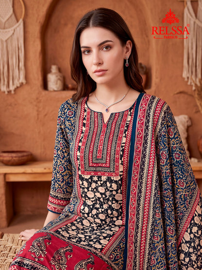 Gaji Satin 3 Relssa Fabrics Pant Style Suits Wholesale
