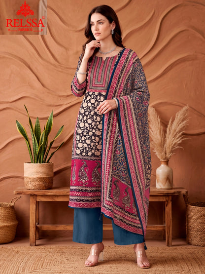 Gaji Satin 3 Relssa Fabrics Pant Style Suits Wholesale